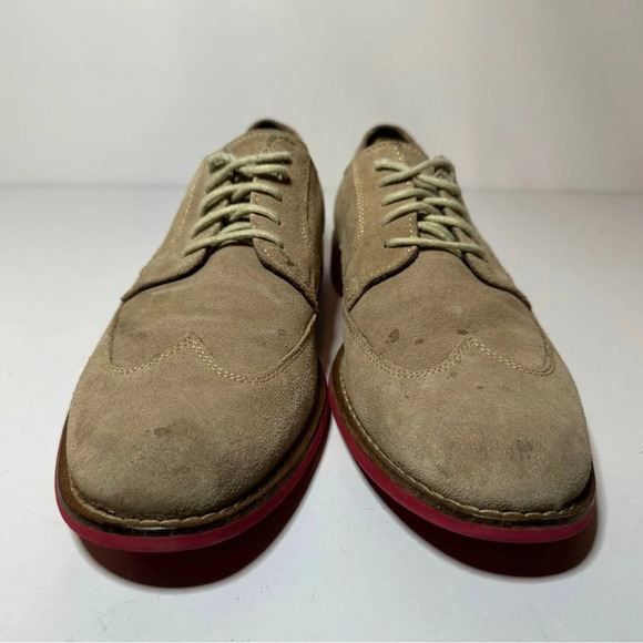 Cole Haan Oxfords Mens 9M Drake Eva Beige Suede Wingtip Bluchers C11216 - Picture 5 of 9